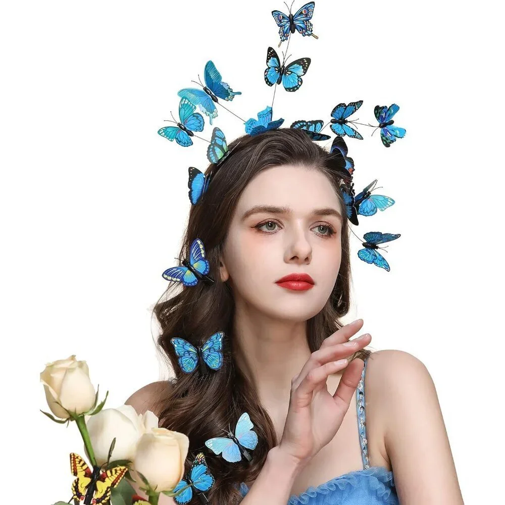 Butterfly Fascinator Headband Monarch Butterfly Crown for Parties Halloween